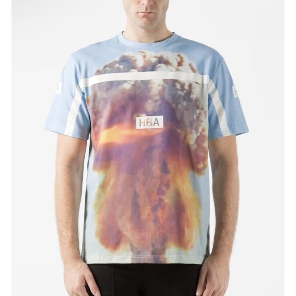 Hood By Air HBA Blue 1969 Short Sleeve Tshirt Size Large Mens Rare - Picture 1 of 9